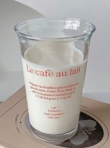 1只粉紅色玻璃杯,附有字母印刷,適用於咖啡、牛奶、果汁等飲品 - 粉色 - 查看 2