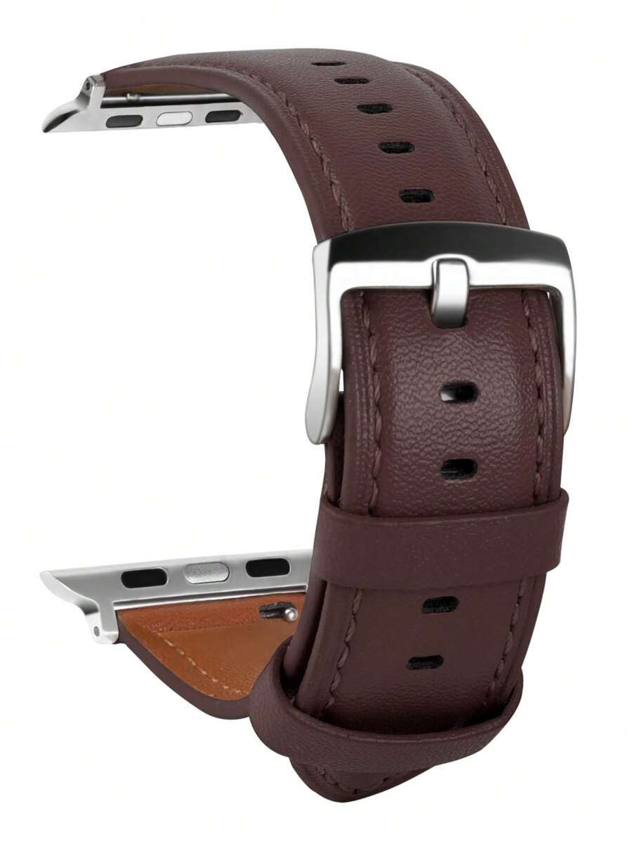 兼容 Apple Watch 38/40/41/42/44/45/49mm Ultra/Se/8/7/6/5/4/3/2/1 黑色/棕色/咖啡色软表带,男女皆宜,可作为学生返校礼物 - 咖啡 - 查看 1