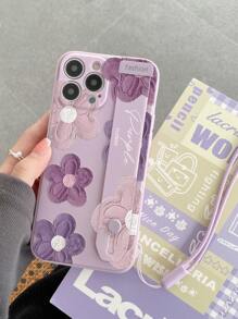 Summer Phone Case Spring Daisy 1pc Tpu Wristband Printed Mobile Phone Protective Case, With Support Function, Including Hand Strap, Compatible With Apple: Iphone 7/8/11/12/13/14/Pro/Max/Plus/X/Xr/Xs Max/Se2; Compatible With Samsung: Galaxy A03s/A03core/A04/A12/A13/A14/A21s/A22/A23/A32/A33/A34/A50/A51/A52/A53/A54/A71/A72/A73/S20fe/S21/S21plus/S21ultra/S22/S22plus/S22ultra; Compatible With Xiaomi/Redmi: Redmi 9/9a/9c/10/10a/10c/Note9/Note9pro/Note9s/Note10/Note11/Note12/K30/K30pro/K40/K50/K60. - Multicolor - View 5