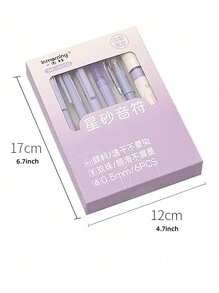 6入組寫作鋼筆套裝0.5mm圓珠筆黑色顏色凝膠墨水&復古顏色高光馬克筆學校辦公室 - 咖啡棕 - 查看 7
