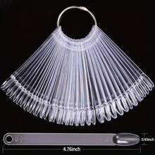 50Pcs/Pack Nail Display Tips Clear Nail Swatches Tips For Display Nail Samples Gel Polish Palette Color Chart Manicure Practicing Tools Nail Art Practice Sticks Tools Wit Ring Holder,Nail Supplies,Nail Tools,Nail Art Tools,Back To School,Nails,Nail Tools For Press On Nails - Clear - View 3