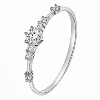 خاتم خطوبة جذاب ولامع بماسة زركونية مصقولة بإعداد 7 أحجار مكعبة ،أفضل هدية فاخرة للنساء