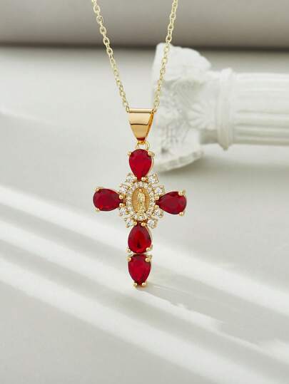 Presenter Missfärgning Guldig Mynt Medalj Kors Y2K Halsband För kvinnor Herr