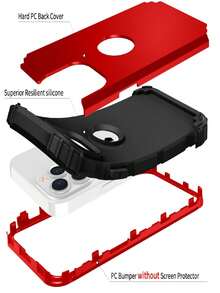 Funda Case Para iPhone 13/mini/pro/pro Max Uso Rudo 3 En 1 - Rojo - Ver 2