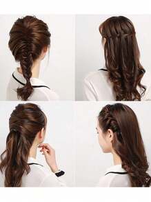 6pcs Hair Braiding Tool, Diy Hair Design Styling Tool Kit Updo Ponytail Maker Accessories Hair Braid Kit Set - Black - View 4