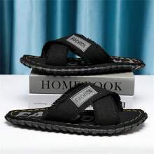 Pantoufles Personnalité À La Mode Coréen Style Design Croix Pour Homme Anti-Dérapant , Été