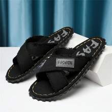 Pantoufles Personnalité À La Mode Coréen Style Design Croix Pour Homme Anti-Dérapant , Été