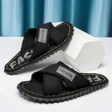 Pantoufles Personnalité À La Mode Coréen Style Design Croix Pour Homme Anti-Dérapant , Été
