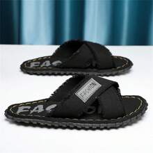 Pantoufles Personnalité À La Mode Coréen Style Design Croix Pour Homme Anti-Dérapant , Été