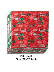 Joyfy 150 Sheets Tissue Paper Assortement Classic Christmas Design, Gift Wrap Paper, Accessory For Gift Boxes, Gift Wrapping Bags And Wine Bottles