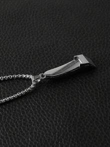 1 pieza Collar con colgante de hombres polo en forma de con diseño creativo - Plateado - Ver 5