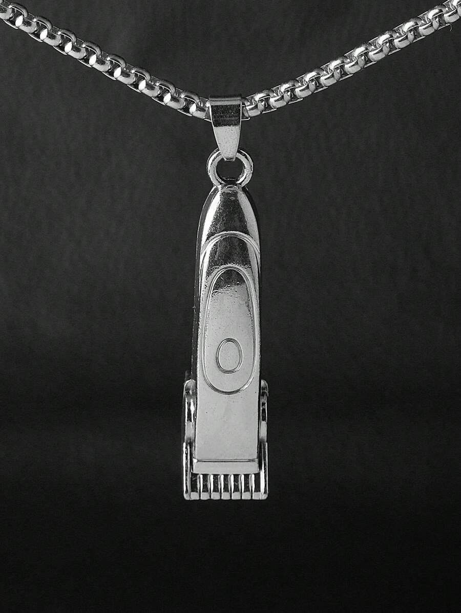 1 pieza Collar con colgante de hombres polo en forma de con diseño creativo - Plateado - Ver 1