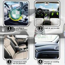 2pcs Car Back Row Window Screen Door Covers Front Rear Side Window Sunshine Cover Shade Mesh Car Mosquito Net For Baby Child Camping - Black - View 5