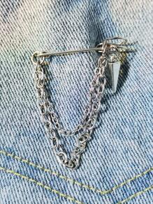 1pc Silver-colored Brooch, Perfect For Everyday Wear - Silver - View 2