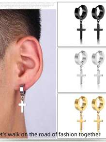 Orecchini Ins europeo & americano alla moda hip hop stile semplice incrociato