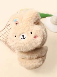 1 Miếng Cô gái Hoạt hình Hình con thỏ Bịt tai , Ấm áp Và Thoải mái , Thích hợp Đối với Sử dụng hàng ngày - Màu be - Xem 1