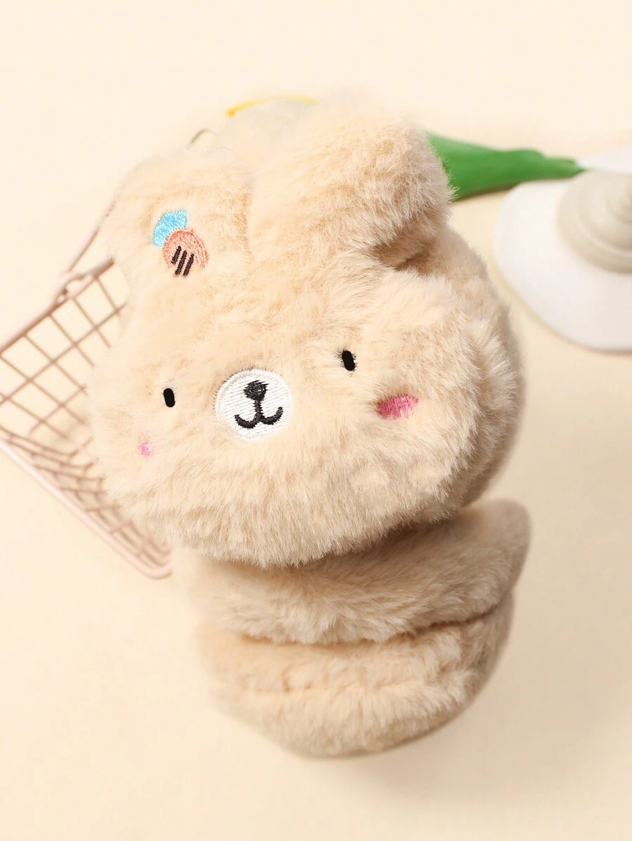 1 Miếng Cô gái Hoạt hình Hình con thỏ Bịt tai , Ấm áp Và Thoải mái , Thích hợp Đối với Sử dụng hàng ngày - Màu be - Xem 1