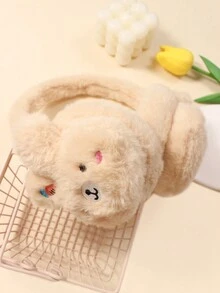 1 Miếng Cô gái Hoạt hình Hình con thỏ Bịt tai , Ấm áp Và Thoải mái , Thích hợp Đối với Sử dụng hàng ngày - Màu be - Xem 2