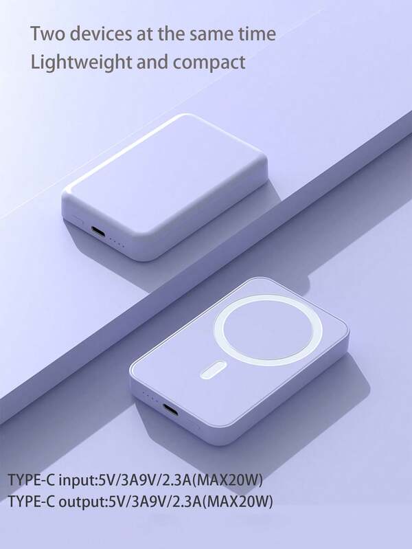 Purple Highperformance 10000mah Wireless Power Bank With