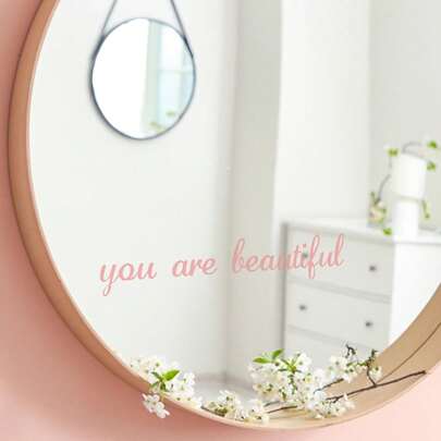 1pc English Quote Mirror Decal Sticker, Stickers, Wall Decal, Vinyl Decal For Home Decorations, Spring Decoration Items Refresh Your Home, Festival Decoration Stickers Gifts Birthday Graduation