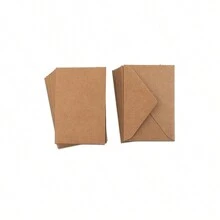 100 Pcs Kraft Mini Envelopes And Kraft Cards, Brown Kraft Envelopes For Gift Cards And Business Cards (4"X2.75") Back To School - Khaki - View 11