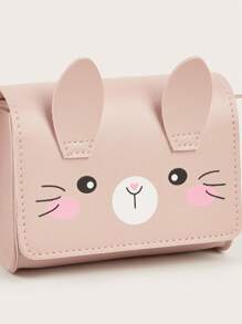 1 pieza Bolso bandolera cruzado mini con diseño de conejito lindo para niñas, adecuado para combinar con atuendos diarios - Rosa - Ver 3