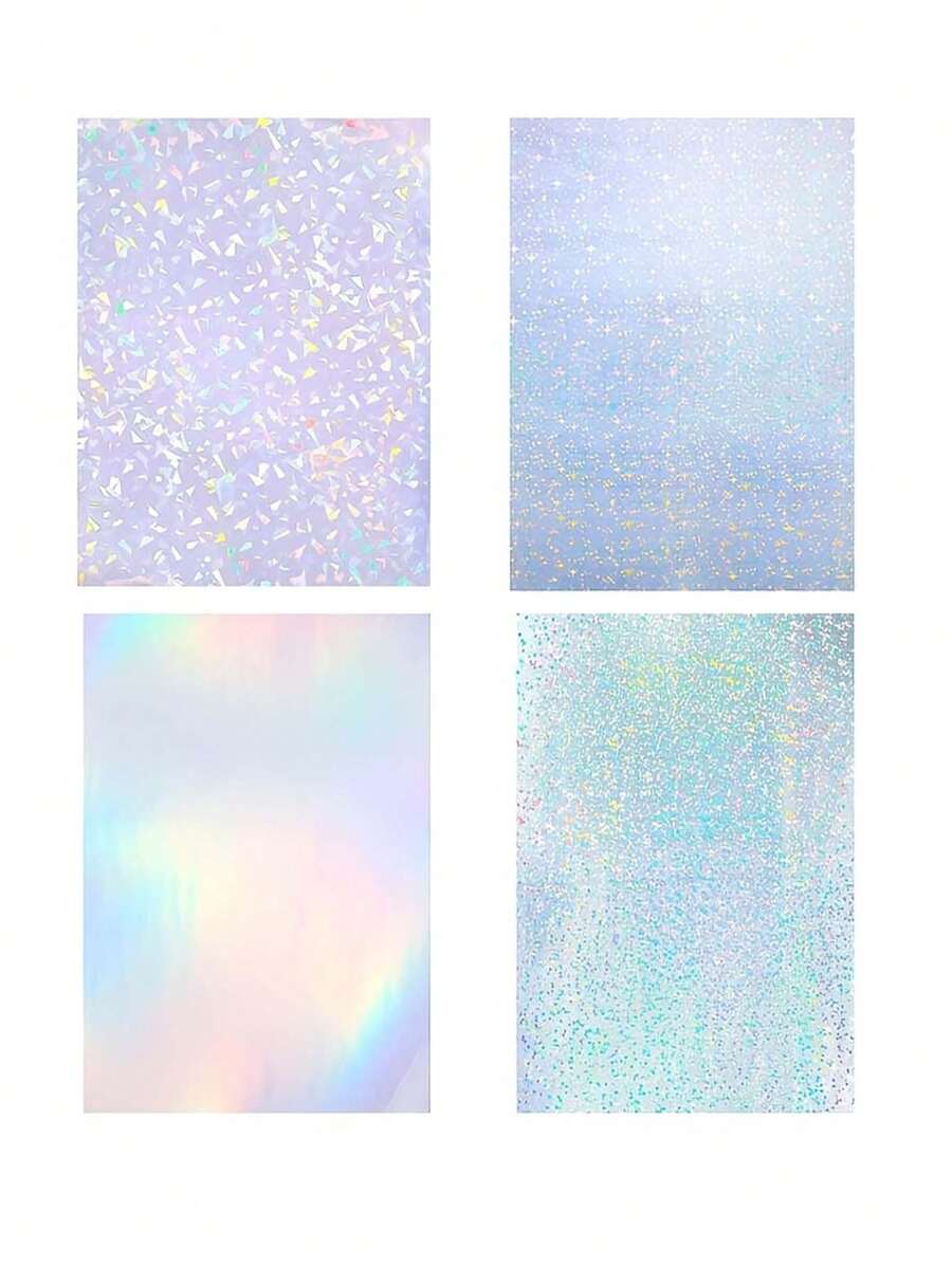 20張鐳射貼紙紙透明A4乙烯基貼紙紙自黏式防水透明膜帶寶石點彩虹星星圖案,11.7X8.3英寸(寶石,點,彩色,星星) - 彩色 - 查看 1