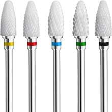 Tctjymt-5pcs Ceramic Corn Design Nail Drill Bit Set For Acrylic Gel Nail Polishing, 5pcs With Different Teeth Density, Suitable For Both Beginners And Professionals