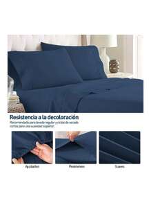 Juego de Sábanas Queen Bluelander, 4 piezas - Azul - Ver 3