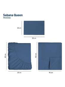 Juego de Sábanas Queen Bluelander, 4 piezas - Azul - Ver 5