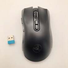 HXSJ 1pc 2.4g Wireless Mouse With Rgb Lighting, Rechargeable, Adjustable 4800dpi, Usb Plug-and-play, Optical Mouse For Gaming, Home And Office