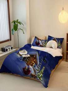 3pcs Christmas Themed Carriage Bedding Set - Cartoon - View 2