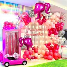 2pcs Pink Princess Aluminum Foil Balloon, Tiara Themed Balloon For Party Decorations, Photo Booth Backdrop, Birthday Supplies, Christmas - Multicolor - View 4