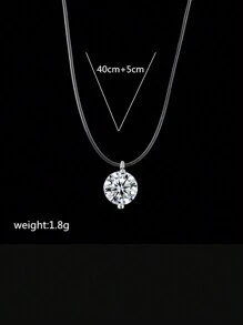 1pc Fishing Line Pendant Necklace - Clear - View 2