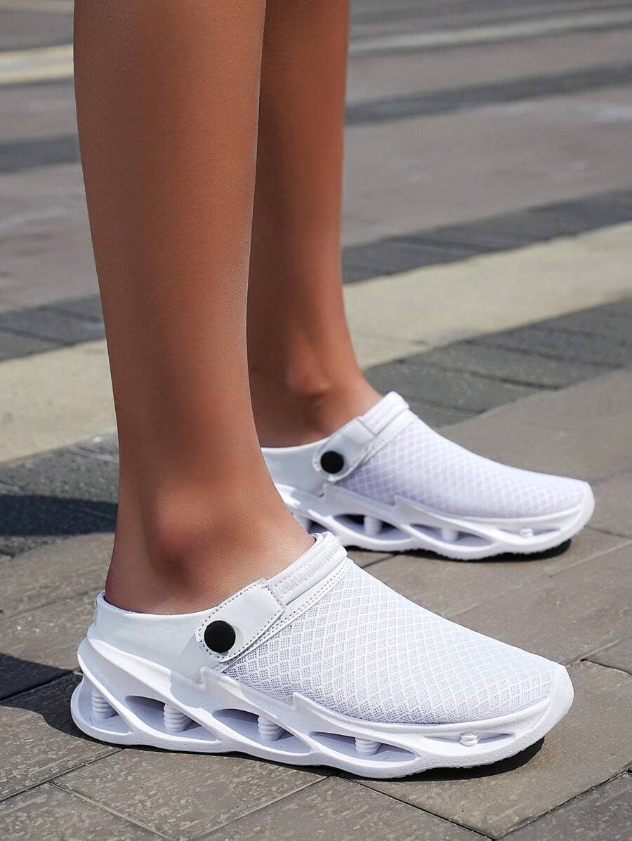 Women's Breathable Mesh Beach Sneakers, Summer Anti-Sweat Casual Sports Shoes - White - View 1