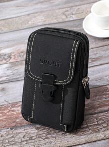 Nuevo estuche multifuncional de tela Oxford de gran tamaño para hombres con cinturón, bolsa de teléfono para deportes al aire libre con cinturón grueso, bolsa de cintura, bolsa de viaje, bolsa escolar, bolsa antirrobo ligera para estudiantes universitarios, bolsa de verano, bolsa de Navidad, bolsa de cintura, bolsa casual de moda, bolsa de Acción de Gracias, bolsa de almacenamiento de vacaciones, bolsa de mensajero, bolsa de hombro, bolsa de ciclista, bolsa negra, bolsa de senderismo de gran capacidad, bolsa multifuncional portátil de vacaciones, bolsa vintage para hombres, bolsa de viaje, bolsa retro - Negro - Ver 1