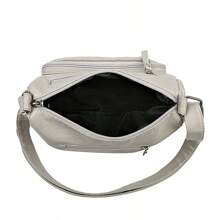 休閒pu時尚多功能多袋斜背包 - 淺灰色 - 查看 5