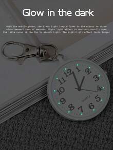 Single Case White Quartz Watch With Regular Dial, Can Be Used As Pendant Or Keychain - White - View 3
