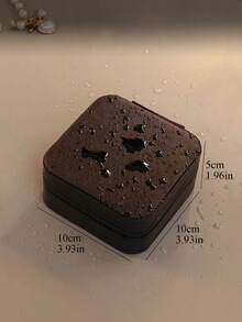 1入便攜式耳環珠寶盒,精美小配飾收納盒 - 黑色 - 查看 8