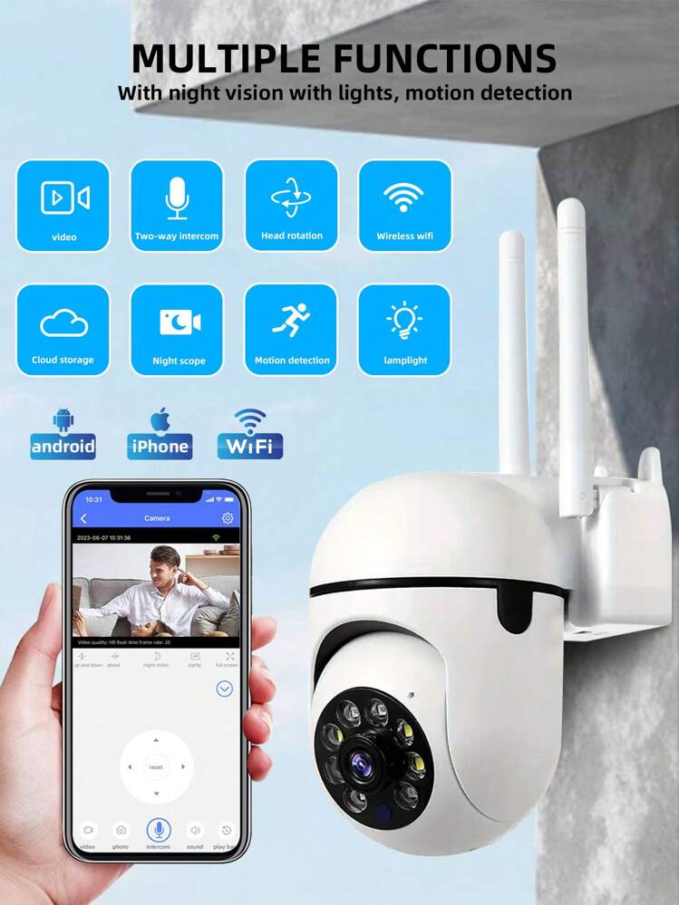 Mini Telecamera WiFi 1080P HD – 2.4GHz Con Scheda Micro SD 64GB, Visione Notturna IR, Rilevamento Movimento, Batteria 350mAh, Per Interni/Esterni