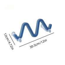 1pc Creative And Lovely Easy-to-assemble Wave Shaped Shoe Rack For Home Use - Blue - View 2