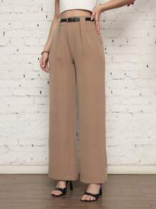 Women Pants - 米色 - 查看 3