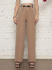 Women Pants - 米色 - 查看 2