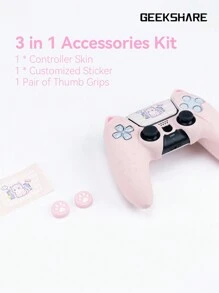 GeekShare Geeshare 貓耳設計矽膠遊戲手把保護殼相容 Ps5 - 粉色 - 查看 4