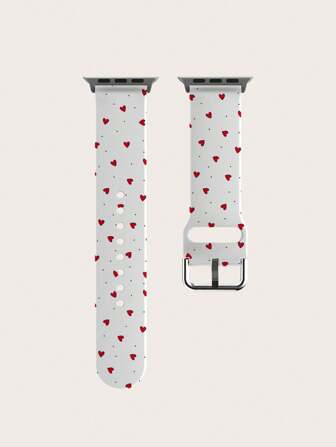 Polka Dot Red Heart Silicone Watch Band Compatible With Apple Watch 38mm 40mm 41mm 42mm 44mm 45mm 49mm, Fits Apple Watch Series Ultra/SE/8/7/6/5/4/3/2/1, Unisex Fashion
