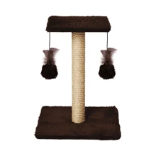 Arranhador Para Gatos Poste com Brinquedo Gato Duplo Exclusivo - Marrom - Visão 4