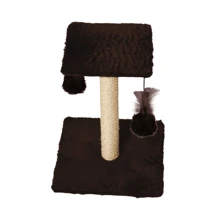 Arranhador Para Gatos Poste com Brinquedo Gato Duplo Exclusivo - Marrom - Visão 6