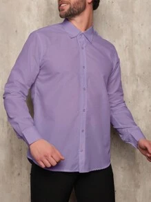 Camiseta 7012 Social Masculina Tecido Escovado Botao na Manga Cores Solidas Modelagem nas Costas