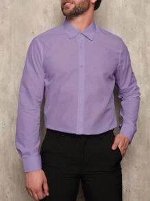 Camiseta 7012 Social Masculina Tecido Escovado Botao na Manga Cores Solidas Modelagem nas Costas