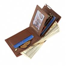 CarrKen 荔枝压纹小钱包金属装饰信用卡夹便携式现金白领女性大学工作商务通勤办公室周年纪念情侣生日礼物情人节礼物男士钱包钱包男士钱包真皮 - 棕色 - 查看 8